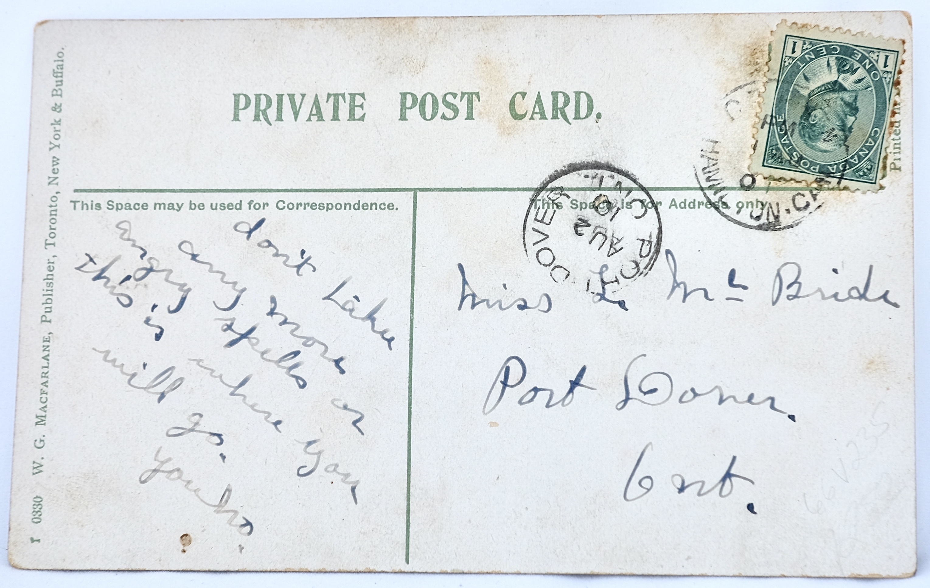 Back of Hamilton card