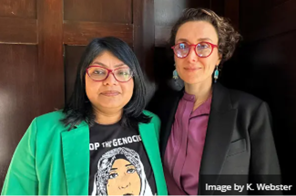 Dr. Urmitapa Dutta (left) with scholar and feminist activist in exile, Dr. Fatemeh Shams.